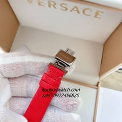 Đồng Hồ Nữ Versace Greca Icon Da Đỏ Silver 39x21mm
