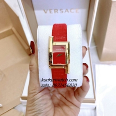 Đồng Hồ Nữ Versace Greca Icon Da Đỏ Gold 39x21mm