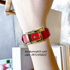 Đồng Hồ Nữ Versace Greca Icon Da Đỏ Gold 39x21mm