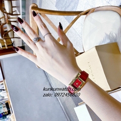 Đồng Hồ Nữ Versace Greca Icon Da Đỏ Gold 39x21mm