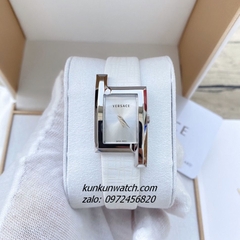 Đồng Hồ Nữ Versace Greca Icon Da Trắng Silver 39x21mm