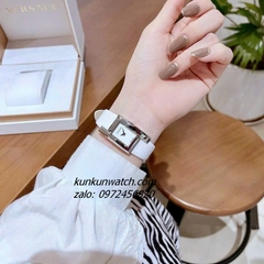 Đồng Hồ Nữ Versace Greca Icon Da Trắng Silver 39x21mm
