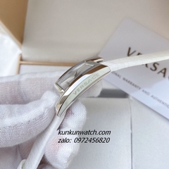 Đồng Hồ Nữ Versace Greca Icon Da Trắng Silver 39x21mm