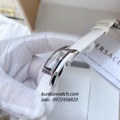 Đồng Hồ Nữ Versace Greca Icon Da Trắng Silver 39x21mm