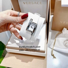 Đồng Hồ Nữ Versace Greca Icon Da Trắng Silver 39x21mm