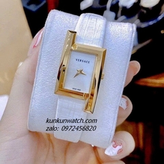 Đồng Hồ Nữ Versace Greca Icon Da Trắng Gold 39x21mm