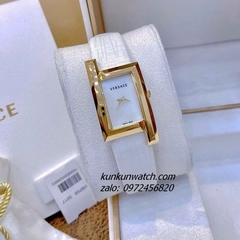 Đồng Hồ Nữ Versace Greca Icon Da Trắng Gold 39x21mm
