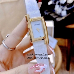 Đồng Hồ Nữ Versace Greca Icon Da Trắng Gold 39x21mm