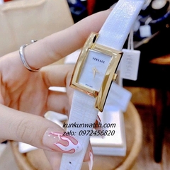 Đồng Hồ Nữ Versace Greca Icon Da Trắng Gold 39x21mm