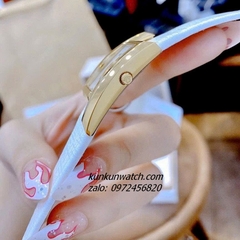 Đồng Hồ Nữ Versace Greca Icon Da Trắng Gold 39x21mm