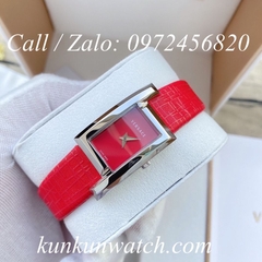 Đồng Hồ Nữ Versace Greca Icon - Dây Da Đỏ Vỏ Bạc - 39 x 21mm