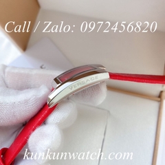 Đồng Hồ Nữ Versace Greca Icon - Dây Da Đỏ Vỏ Bạc - 39 x 21mm