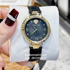 Đồng Hồ Nữ Versace Greca Strap Dây Da Đen Vỏ Demi 36mm 1