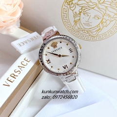 Đồng Hồ Nữ Versace Greca Strap Dây Da Trắng Silver 36mm 1