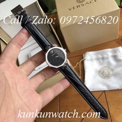 Đồng Hồ Nữ Versace Idyia - Dây Da Đen Vỏ Bạc -  36mm