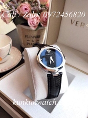 Đồng Hồ Nữ Versace Idyia - Dây Da Đen Vỏ Bạc -  36mm