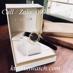 Đồng Hồ Nữ Versace Idyia - Dây Da Đen Vỏ Vàng -  36mm