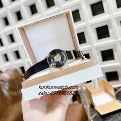 Đồng Hồ Nữ Versace Medusa Icon Dây Da Đen Gold 38mm