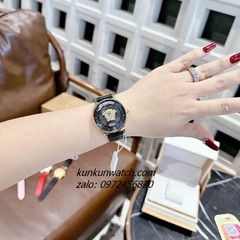 Đồng Hồ Nữ Versace Medusa Icon Dây Da Đen Gold 38mm