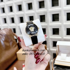 Đồng Hồ Nữ Versace Medusa Icon Dây Da Đen Gold 38mm