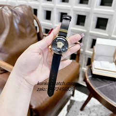 Đồng Hồ Nữ Versace Medusa Icon Dây Da Đen Gold 38mm