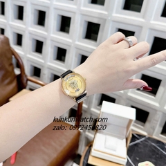 Đồng Hồ Nữ Versace Medusa Icon Dây Da Đen Gold Mặt Vàng 38mm