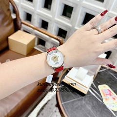 Đồng Hồ Nữ Versace Medusa Icon Dây Da Đỏ Gold 38mm
