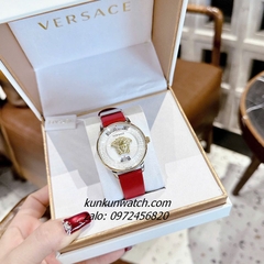 Đồng Hồ Nữ Versace Medusa Icon Dây Da Đỏ Gold 38mm