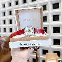 Đồng Hồ Nữ Versace Medusa Icon Dây Da Đỏ Gold 38mm