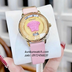 Đồng Hồ Nữ Versace Medusa Icon Dây Da Hồng 38mm 1