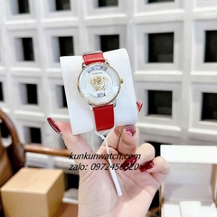 Đồng Hồ Nữ Versace Medusa Icon Dây Da Đỏ Vỏ Demi 38mm