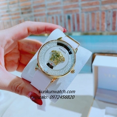 Đồng Hồ Nữ Versace Medusa Icon Dây Da Trắng Gold 38mm