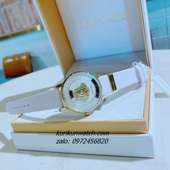 Đồng Hồ Nữ Versace Medusa Icon Dây Da Trắng Gold 38mm