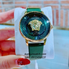 Đồng Hồ Nữ Versace Medusa Icon Dây Da Xanh Lá Gold 38mm 1
