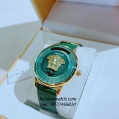 Đồng Hồ Nữ Versace Medusa Icon Dây Da Xanh Lá Gold 38mm