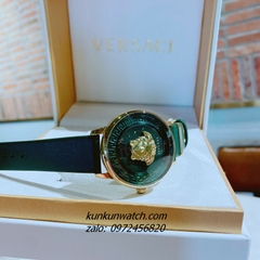 Đồng Hồ Nữ Versace Medusa Icon Dây Da Xanh Lá Gold 38mm