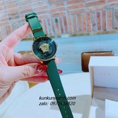 Đồng Hồ Nữ Versace Medusa Icon Dây Da Xanh Lá Gold 38mm