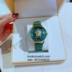 Đồng Hồ Nữ Versace Medusa Icon Dây Da Xanh Lá Gold 38mm