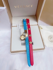 Đồng Hồ Nữ Versace Medusa Lock Icon - Dây Da Xanh Hồng - 22mm