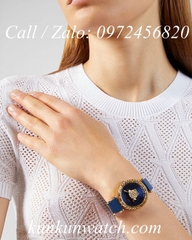 Đồng Hồ Nữ Versace Palazzo Empire Greca - Dây Da Xanh - 37mm