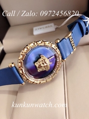 Đồng Hồ Nữ Versace Palazzo Empire Greca - Dây Da Xanh - 37mm