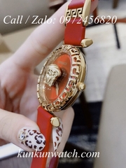 Đồng Hồ Nữ Versace Palazzo Empire Greca - Dây Da Đỏ - 37mm