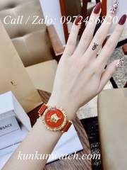 Đồng Hồ Nữ Versace Palazzo Empire Greca - Dây Da Đỏ - 37mm