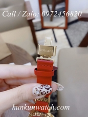 Đồng Hồ Nữ Versace Palazzo Empire Greca - Dây Da Đỏ - 37mm