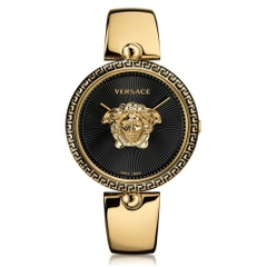 Đồng Hồ Nữ Versace Palazzo Empire Dây Đeo Kiểu Dáng Kiềng Vàng Mặt Đen - 39mm