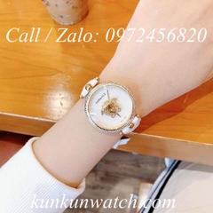 Đồng Hồ Nữ Versace Palazzo Empire - Dây Da Trắng Vỏ Vàng - 39mm