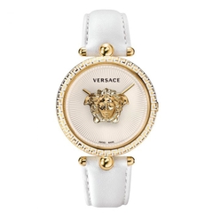 Đồng Hồ Nữ Versace Palazzo Empire - Dây Da Trắng Vỏ Vàng - 39mm