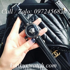 Đồng Hồ Nữ Versace Palazzo Empire - Dây Da Đen Vỏ Bạc - 39mm