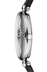 Đồng Hồ Nữ Versace Palazzo Empire - Dây Da Đen Vỏ Bạc - 39mm