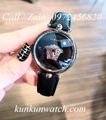 Đồng Hồ Nữ Versace Palazzo Empire - Dây Da Đen Vỏ Bạc - 39mm